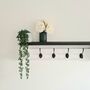 White Coat Rack With Black Shelf 10cm Deep, Shelf With Hooks, Black Hooks, Silver Hooks, Bronze, Copper, Chrome Hooks, Brass Hooks, thumbnail 8 of 10