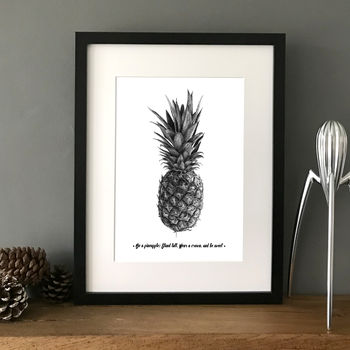 Personalised Pineapple Art Print, 3 of 3