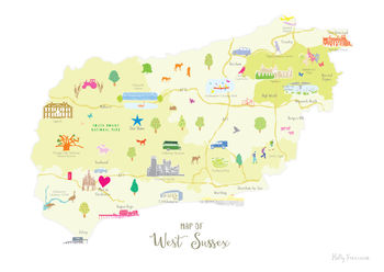 Personalised West Sussex Map: Add Favourite Places, 3 of 4