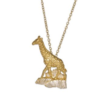 Giraffe Pendant In Gold And Silver, 3 of 5
