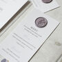 Lilac Wedding Invitation With Lavender Wax Seal, thumbnail 9 of 11