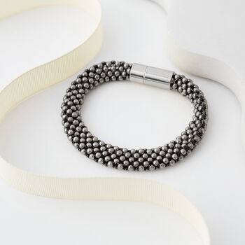 Gunmetal Bead Effect Textured Bracelet, 2 of 3
