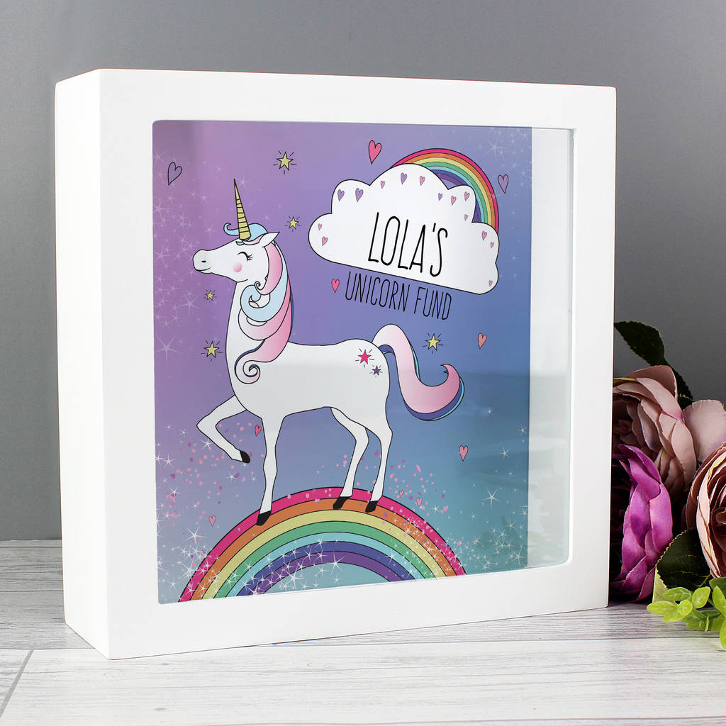 Personalised Unicorn Savings Money Box By Sassy Bloom As ...