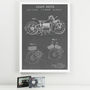 Anatomy Of A Motorbike And Engine Patent Print, thumbnail 2 of 10