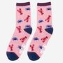 Women's Lobster And Crab Bamboo Socks, thumbnail 1 of 4