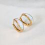 Opal Crescent Hoop Earrings, thumbnail 2 of 7