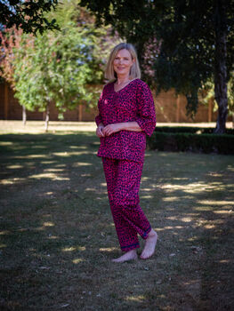 Indian Cotton Pink Panther Print Pyjama Set, 2 of 5