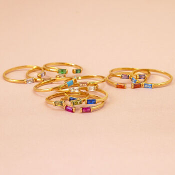 Set Of Family Birthstone Stacking Rings, 9 of 11