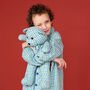 Eric Kids Check Pyjama Set With Matching Teddy Bear, thumbnail 6 of 7