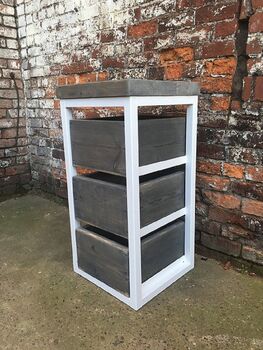 Reclaimed Industrial Timber Drawer Chest Unit 345, 3 of 5