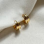 Elodie Ridged Chunky Huggie Hoops, thumbnail 1 of 3