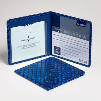 Disabled Blue Badge Parking Permit Wallet In Blue Holographic Scales, 12 of 12