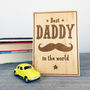 Best Daddy In The World Father's Day Wooden Postcard, thumbnail 1 of 4