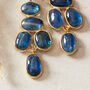 Kyanite Cabuchon Gold Plated Silver Earrings, thumbnail 4 of 12