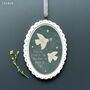 Grey And White Dove Hanging Porcelain Christmas Decoration, thumbnail 1 of 3