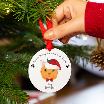 Personalised Cat Remembrance Christmas Decoration, 2 of 12