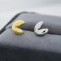 Fortune Cookie Stud Earrings In Sterling Silver, thumbnail 3 of 12