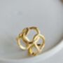 14 K Gold Plated Silver Chain Link Ring, thumbnail 6 of 6