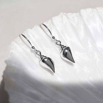 Sterling Silver Sea Shell Dangly Earrings, 2 of 7