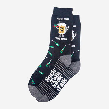 Here For The Beer Men's Combed Cotton Funny Crew Socks, 3 of 4