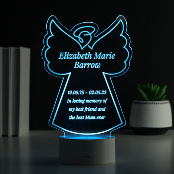 Personalised Angel Memorial LED Light, 4 of 4