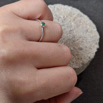Silver Emerald Ring Size L Other Sizes Available, 5 of 8