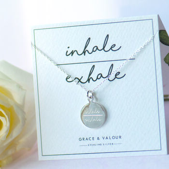 Inhale Exhale Sterling Silver Necklace, 5 of 12