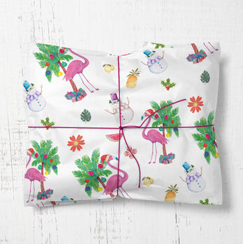 Flamingo Christmas Wrapping Paper, 2 of 3