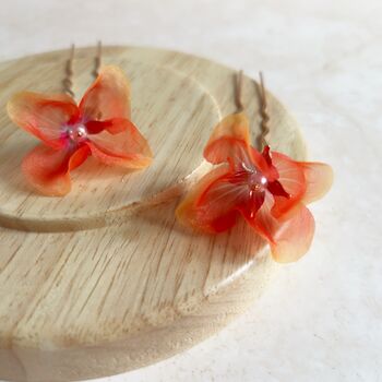 Red And Orange Flower Hair Pins, 8 of 8