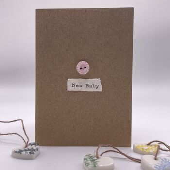 'New Baby' Porcelain Button Card, 2 of 2