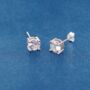 8 Mm Cz Sterling Silver Stud Earrings, thumbnail 2 of 7