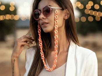 Glasses Chain Peach And Salmon Chunky Acrylic Chain, 2 of 7