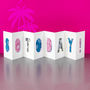 80th Birthday Card, Tropical Fold Out 80 Today! Banner, thumbnail 1 of 8