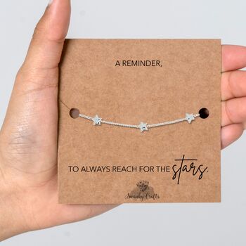 Graduation Gift With Gold Plated Or Silver Plated Star Bracelet And Card, 4 of 12