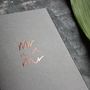 'Mr And Mr' Rose Gold Foil Wedding Card, thumbnail 2 of 8