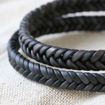 Men's Personalised Tight Braid Leather Bracelet, 10 of 12
