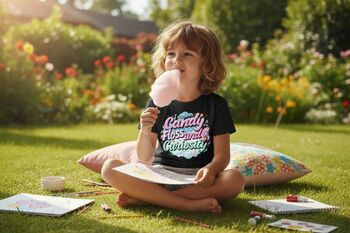 I Run On Candy Floss And Curiosity Youth T Shirt, 4 of 6