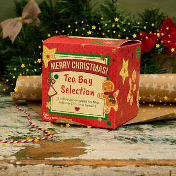 Red Christmas Tea Gift Cube, 3 of 6