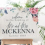 Peony Welcome To The Wedding Sign In White Acrylic, thumbnail 2 of 4