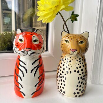 Ceramic Leopard Shaped Vase, 4 of 7