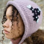 Forget Me Not Knitted Lilac Bonnet, thumbnail 2 of 8