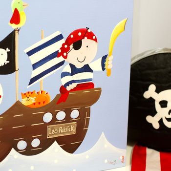 Personalised Pirate Ship Name Canvas, 6 of 9
