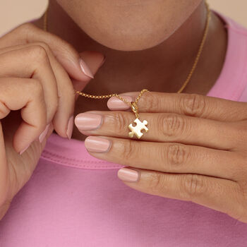 Jigsaw Charm Necklace, Sterling Silver Or Gold Plated, 3 of 9