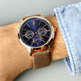 Personalised Men's Rose Gold Tone Watch Brown Strap, thumbnail 5 of 5