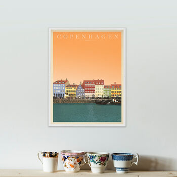 Personalised Copenhagen Vintage Style Travel Print, 3 of 6
