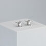 Sterling Silver White Crystal Stud Earrings, thumbnail 1 of 6