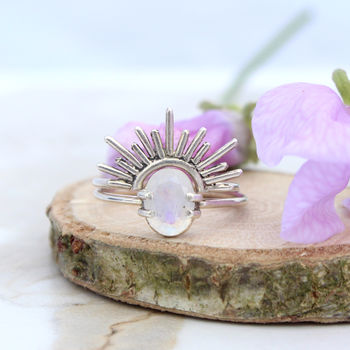Oriana Sterling Silver Bohemian Moonstone Ring, 4 of 4