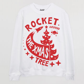 Rocket Around The Christmas Tree Men's Jumper, 3 of 3