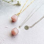 Personalised Pink Opal October Birthstone Necklace, thumbnail 3 of 11