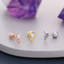 Sterling Silver Tiny Double Triangle Arrow Arrowhead Screw Back Earrings, thumbnail 1 of 12